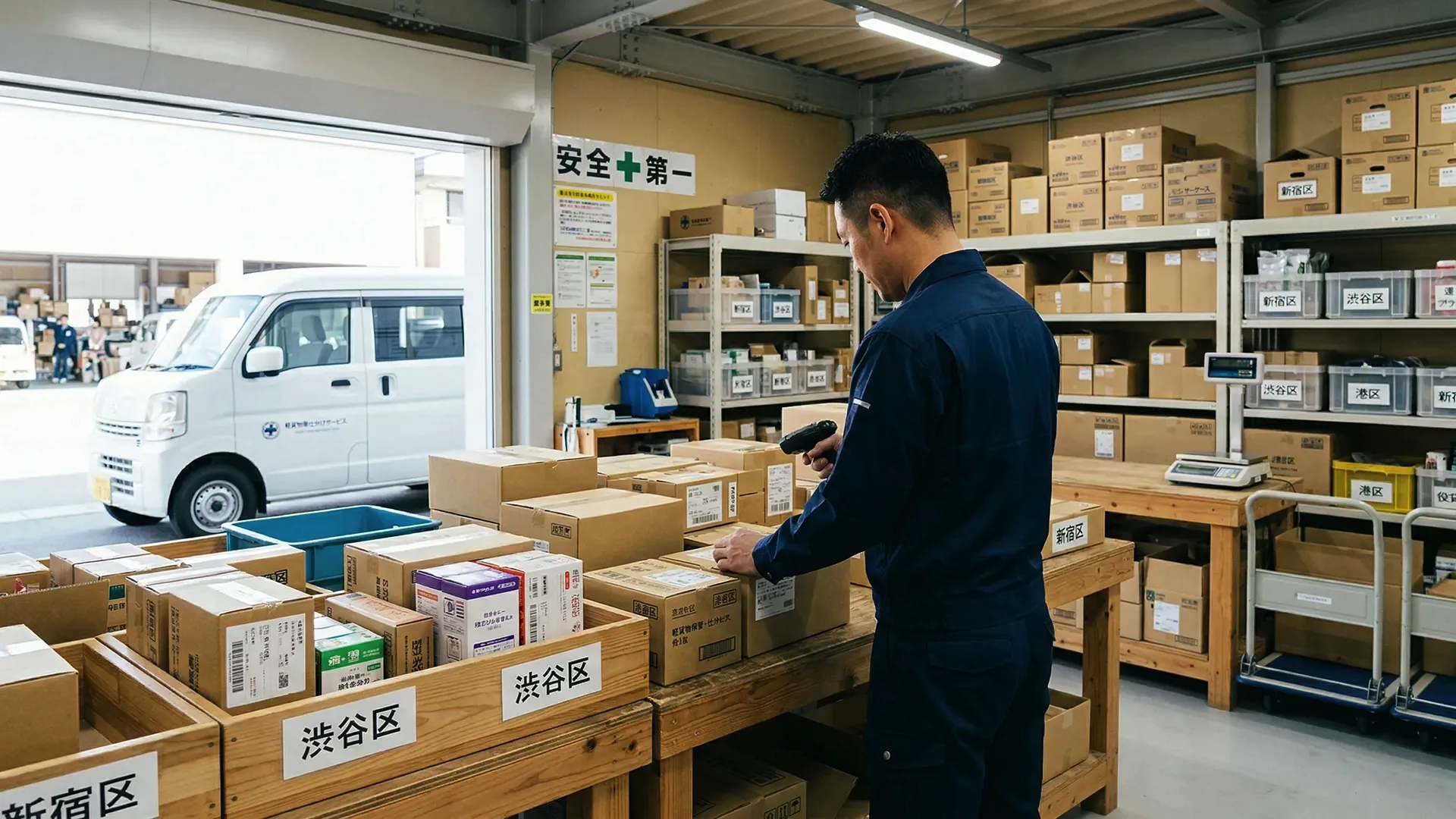 荷物の一時保管・仕分け